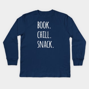 Nerd Squad Book Chill Snack Kids Long Sleeve T-Shirt